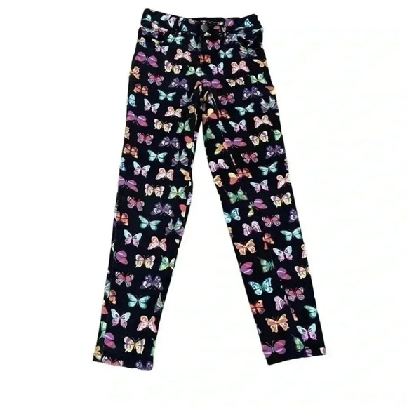 Disney Girls Butterfly Novelty Print Long Slim Jeans Pants SZ S (6-6x) # 1081 - Picture 1 of 8